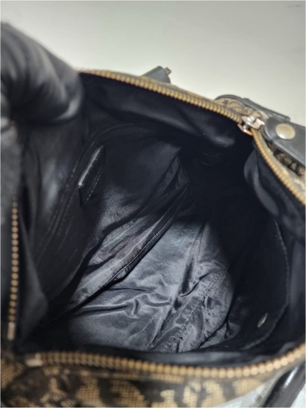 Authentic CHRISTIAN DIOR Vintage Dior Logo Canvas Small Boston Bag Black - Picture 9 of 11